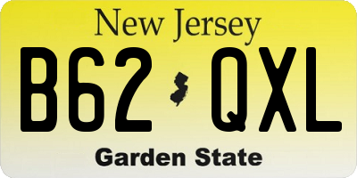 NJ license plate B62QXL