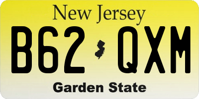 NJ license plate B62QXM