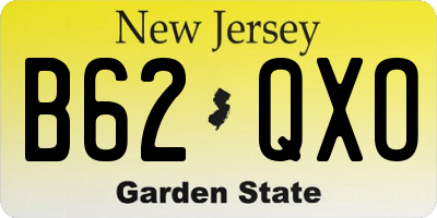 NJ license plate B62QXO