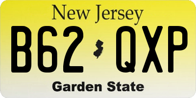 NJ license plate B62QXP