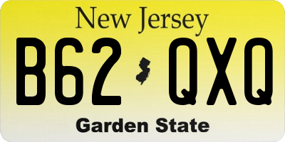 NJ license plate B62QXQ