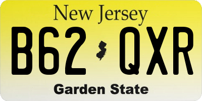 NJ license plate B62QXR