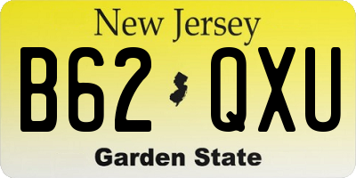 NJ license plate B62QXU
