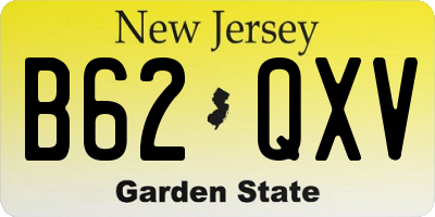 NJ license plate B62QXV