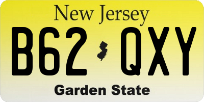 NJ license plate B62QXY
