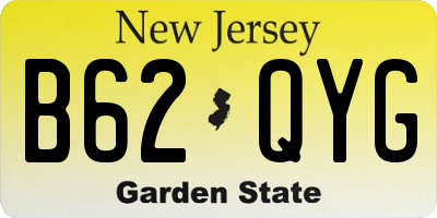 NJ license plate B62QYG