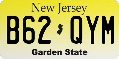NJ license plate B62QYM