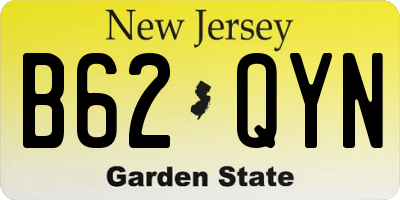 NJ license plate B62QYN