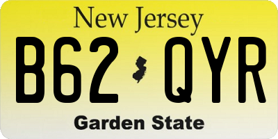NJ license plate B62QYR