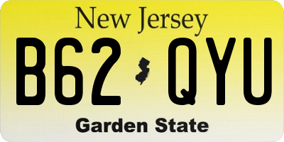 NJ license plate B62QYU