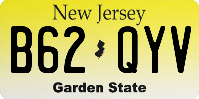 NJ license plate B62QYV