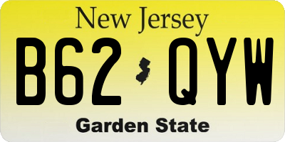 NJ license plate B62QYW
