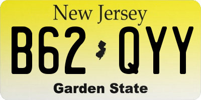 NJ license plate B62QYY
