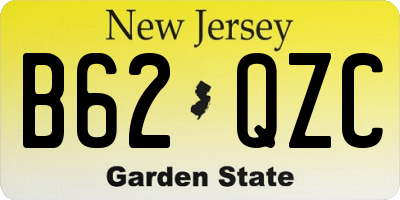 NJ license plate B62QZC