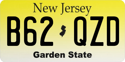 NJ license plate B62QZD