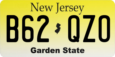 NJ license plate B62QZO