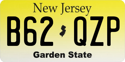 NJ license plate B62QZP