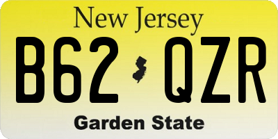 NJ license plate B62QZR