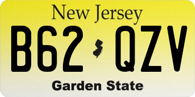 NJ license plate B62QZV