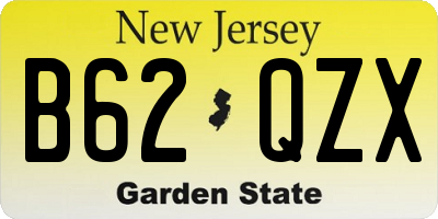 NJ license plate B62QZX