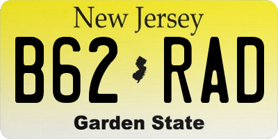 NJ license plate B62RAD