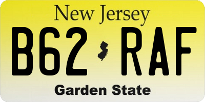 NJ license plate B62RAF