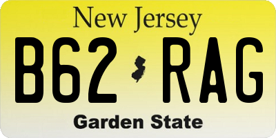 NJ license plate B62RAG