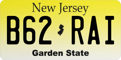 NJ license plate B62RAI