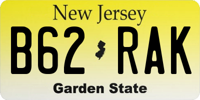 NJ license plate B62RAK