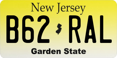 NJ license plate B62RAL