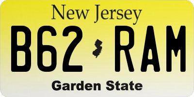 NJ license plate B62RAM