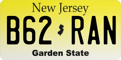 NJ license plate B62RAN
