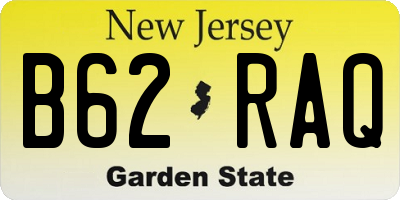 NJ license plate B62RAQ