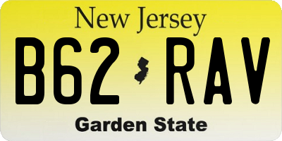 NJ license plate B62RAV