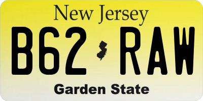 NJ license plate B62RAW