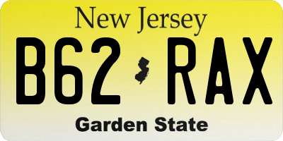 NJ license plate B62RAX