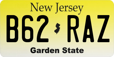 NJ license plate B62RAZ