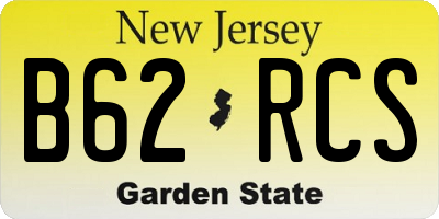 NJ license plate B62RCS