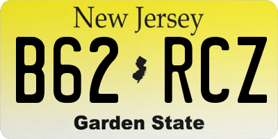 NJ license plate B62RCZ