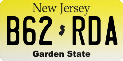 NJ license plate B62RDA