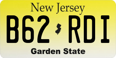 NJ license plate B62RDI