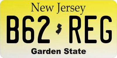 NJ license plate B62REG
