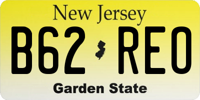 NJ license plate B62REO