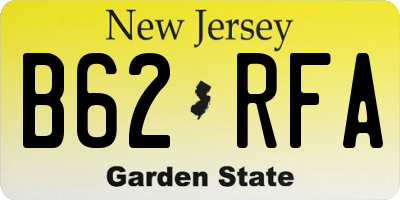 NJ license plate B62RFA