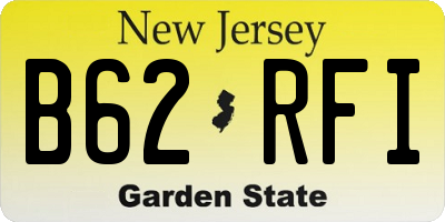 NJ license plate B62RFI