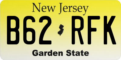 NJ license plate B62RFK