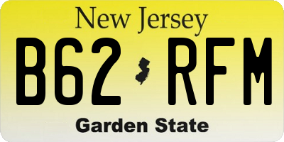 NJ license plate B62RFM