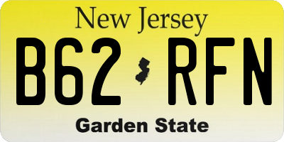 NJ license plate B62RFN