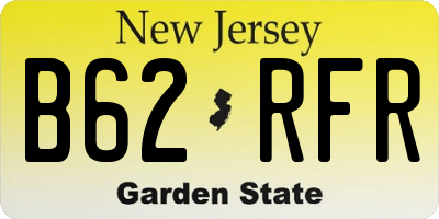 NJ license plate B62RFR