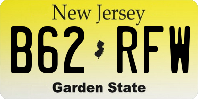NJ license plate B62RFW